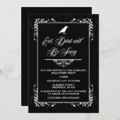 Uitnodiging van de partij Halloween - elegante vol (Voorkant / Achterkant)