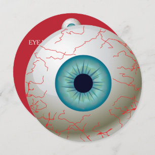 Uitnodiging van de partij Halloween Eyeball (blauw