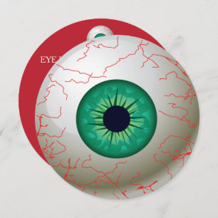 Uitnodiging van de partij Halloween Eyeball (groen