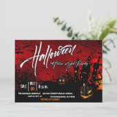 Uitnodiging van de partij Halloween Horror Nigth (Staand voorkant)