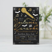 Uitnodiging van de partij Halloween Karaoke (Staand voorkant)