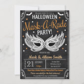 Uitnodiging van de partij Halloween Masquerade (Voorkant)