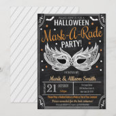 Uitnodiging van de partij Halloween Masquerade (Voorkant / Achterkant)