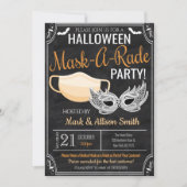 Uitnodiging van de partij Halloween Masquerade (Voorkant)