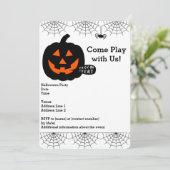 Uitnodiging van de partij Halloween met pompoen, s (Staand voorkant)