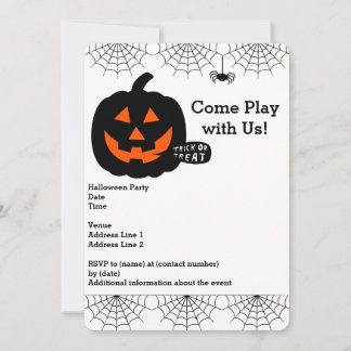 Uitnodiging van de partij Halloween met pompoen, s