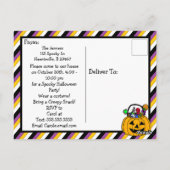 Uitnodiging van de partij Halloween met Snoep van  (Achterkant)