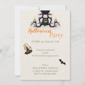 Uitnodiging van de partij Halloween met vleermuize (Voorkant)