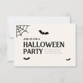 Uitnodiging van de partij Halloween met vleermuize (Voorkant)