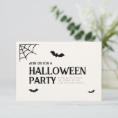 Uitnodiging van de partij Halloween met vleermuize (Staand voorkant)