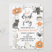 Uitnodiging van de partij Halloween Potluck (Voorkant)