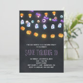 Uitnodiging van de partij Halloween Pumpkin (Staand voorkant)