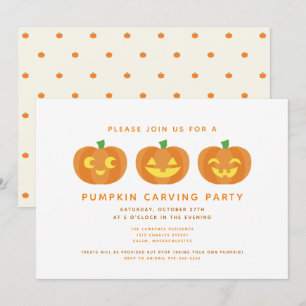 Uitnodiging van de partij Halloween Pumpkin Carvin