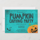 Uitnodiging van de partij Halloween Pumpkin Carvin (Voorkant)