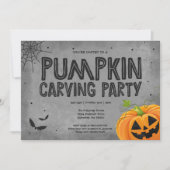 Uitnodiging van de partij Halloween Pumpkin Carvin (Voorkant)
