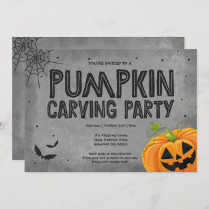 Uitnodiging van de partij Halloween Pumpkin Carvin
