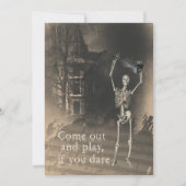 Uitnodiging van de partij Halloween, Skelet met Vi (Voorkant)