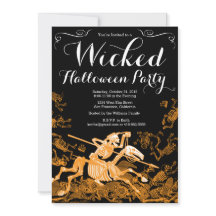 Uitnodiging van de partij Halloween: Skeleton