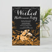 Uitnodiging van de partij Halloween:  Skeleton (Staand voorkant)