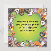 Uitnodiging van de partij Halloween Trick or treat (Achterkant)
