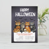 Uitnodiging van de partij Halloween Trick or treat (Staand voorkant)