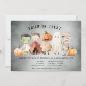 Uitnodiging van de partij Halloween Trick or treat (Voorkant)