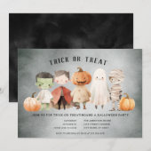 Uitnodiging van de partij Halloween Trick or treat (Voorkant / Achterkant)