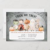 Uitnodiging van de partij Halloween Trick or treat (Voorkant)