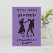 Uitnodiging van de partij Halloween Zombie (Staand voorkant)