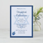 Uitnodiging van de partij Hanukkah (Staand voorkant)