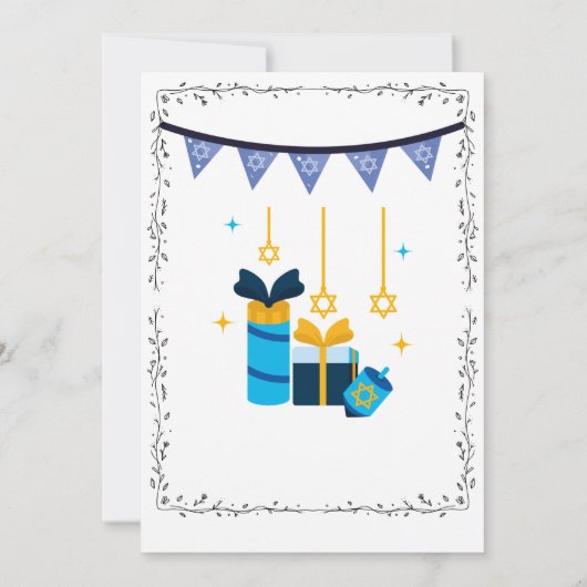 Uitnodiging van de partij Hanukkah (Achterkant)