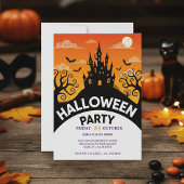 Uitnodiging van de partij Haunted Castle Halloween
