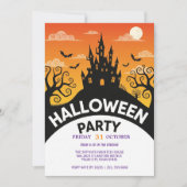 Uitnodiging van de partij Haunted Castle Halloween (Voorkant)