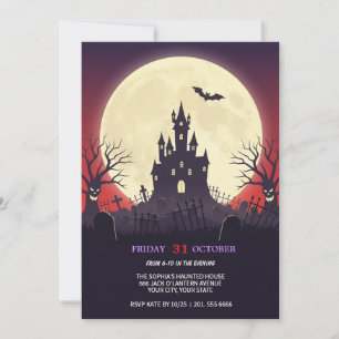 Uitnodiging van de partij Haunted Castle Halloween
