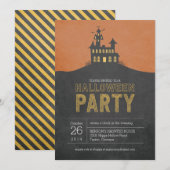 Uitnodiging van de partij Haunted House Halloween (Voorkant / Achterkant)