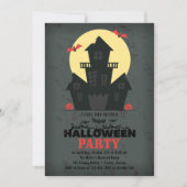 Uitnodiging van de partij Haunted House Halloween (Voorkant)