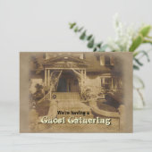 Uitnodiging van de partij Haunted House Halloween (Staand voorkant)