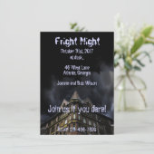 Uitnodiging van de partij Haunted House Halloween (Staand voorkant)