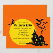 Uitnodiging van de partij Haunted House Halloween (Voorkant / Achterkant)