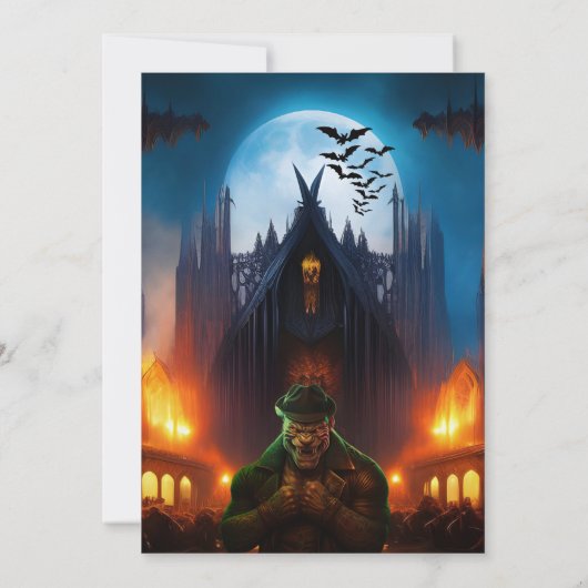 Uitnodiging van de partij Haunted House Halloween (Achterkant)