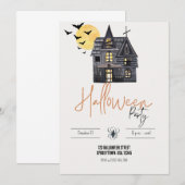 Uitnodiging van de partij Haunted House Halloween (Voorkant / Achterkant)