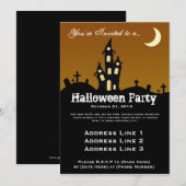 Uitnodiging van de partij Haunted House Halloween (Voorkant / Achterkant)