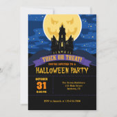 Uitnodiging van de partij Haunted House Halloween (Voorkant)