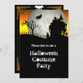 Uitnodiging van de partij Haunted House Halloween (Voorkant / Achterkant)