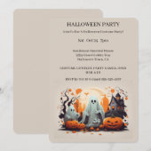 Uitnodiging van de partij Haunted House Halloween (Voorkant / Achterkant)