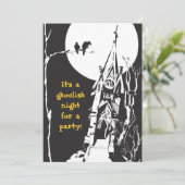 Uitnodiging van de partij Haunted House Halloween (Staand voorkant)