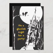Uitnodiging van de partij Haunted House Halloween (Voorkant / Achterkant)