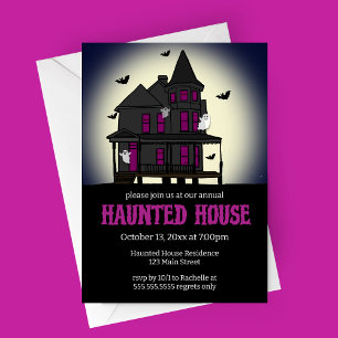 Uitnodiging van de partij Haunted House Halloween