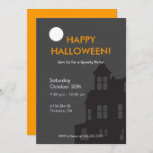 Uitnodiging van de partij Haunted House Halloween (Voorkant / Achterkant)