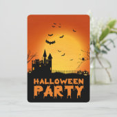 Uitnodiging van de partij Haunted House Halloween (Staand voorkant)